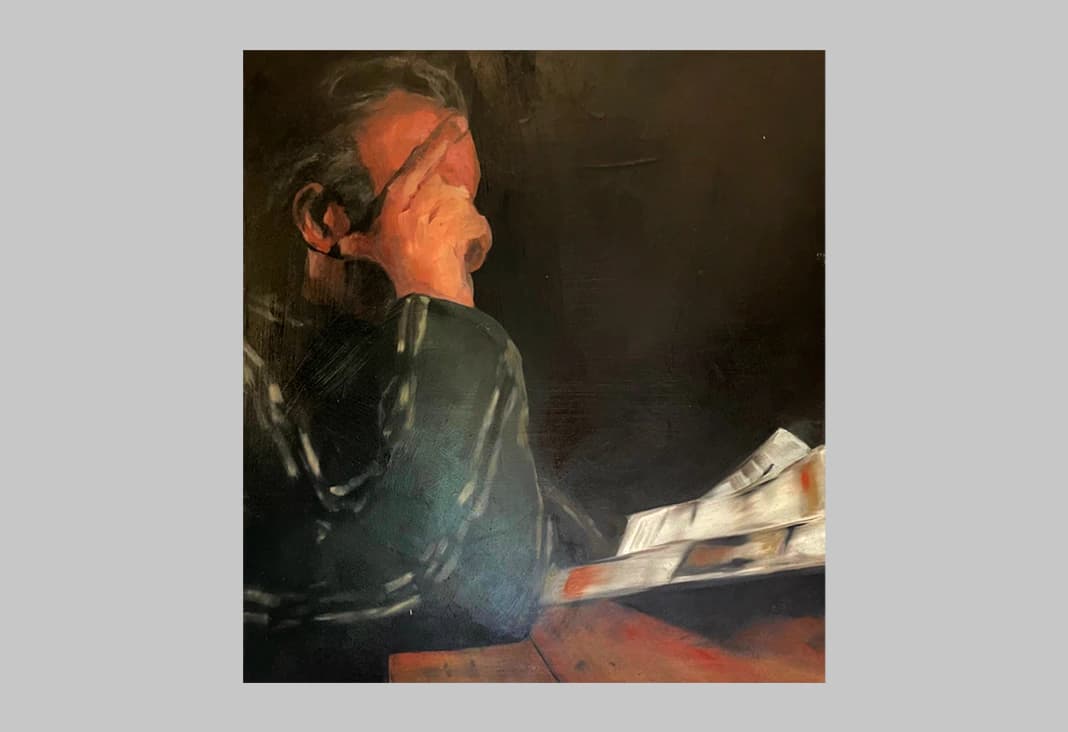 Portrait eines Mannes in Öl.